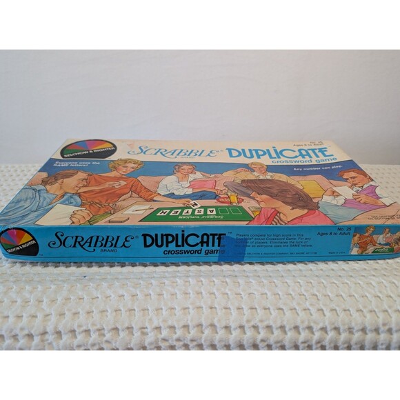 Vintage 1982 Scrabble Duplicate Crossword Game Selchow & Righter Complete - Picture 2 of 10